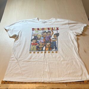 Dragon Ball Z White Large Graphic Tee Shirt‎ Goku Vegeta Super Size 2XL